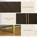 Mobile TV max 55” 120x39x50 cm con 2 Armadietti in Legno e Metallo Marrone e Oro