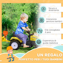 Trattore a Pedali per Bambini con Rimorchio e Accessori Giallo   