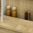 Isola per Cucina 4-6 Persone con Armadietti e Ripiani Aperti 110x70x75,5 cm in Truciolato Bianco e color Legno