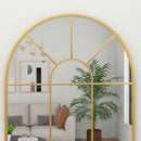 Specchio da Parete ad Arco 91x2x60 cm Stile Moderno in Vetro e Metallo Oro  