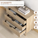 Cassettiera 3 Cassetti 80x40x77,5 cm in Stile Nordico in Legno Rovere  