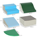 Set 6 Costruzioni Morbide per Bambini 1-3 Anni in PU ed EPE Multicolore Verde e Blu    