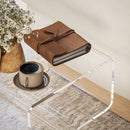 Tavolino da Soggiorno Basso Design Geometrico a 2 Livelli 40x30x45 cm in Acrilico Trasparente 