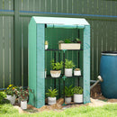 Serra da Giardino a 3 Livelli 100x40x150 cm con Copertura in PE Anti-UV e Porta Avvolgibile Verde   