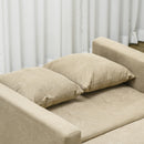 Poltrona Letto Singolo 100x98x88 cm 2 Cuscini e Vano Contenitore in Velluto Marrone Chiaro  