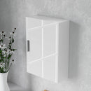 Armadietto Bagno da Parete 40x15x55 cm con 3 Ripiani Regolabili in Vetro in Legno Bianco   
