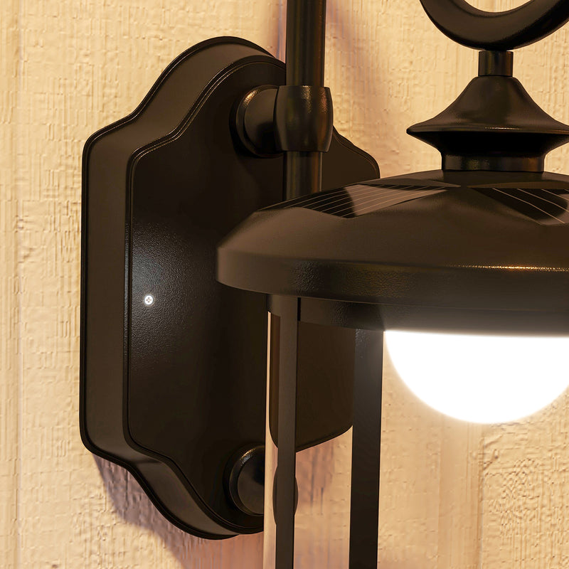 Lampada da Esterno con Pannello Solare 16,5x25,5x41 cm Impermeabile IP44 e Accensione Automatica Nero