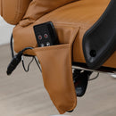 Sedia da Ufficio 6 Punti Massaggianti e Riscaldamento Lombare in Finta Pelle Marrone Chiaro   