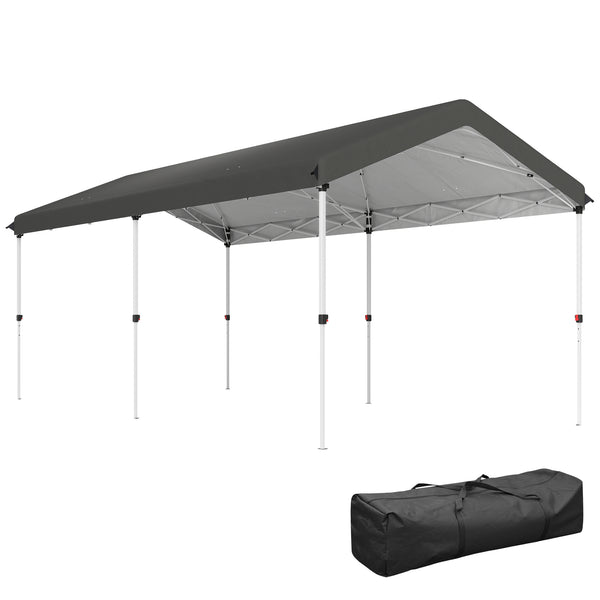Gazebo Pieghevole Pop Up 584x297,5x272 cm UPF50+ e Altezza Regolabile Grigio Scuro prezzo