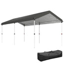 Gazebo Pieghevole Pop Up 584x297,5x272 cm UPF50+ e Altezza Regolabile Grigio Scuro   