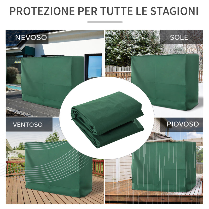Copertura per Dondolo da Giardino a 3 Posti 240x133x185 cm Tessuto Oxford con Chiusura a Corda Verde   Verde