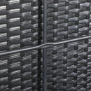 Baule Cassapanca da Giardino 95x60x58 cm in Rattan e Acciaio Nero