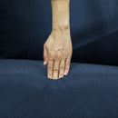 Divano 2 Posti con Cuscini Sfoderabili e Molle a S 136x75x84 cm in Velluto Blu  