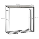 Legnaia con Tetto 185x67x185 in Metallo Nero