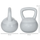 Kettlebell per Allenamento 6 Kg in PVC e Sabbia Metallica Grigio