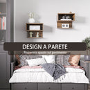 Set 2 Comodini Sospesi 40x29,5x33,5 cm in MDF Marroni