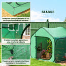 Serra a Casetta Pieghevole 150x148x148 cm con Ingresso a Cerniera Verde   