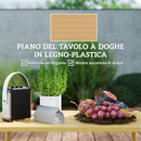 Set 4 Pezzi da Esterno 2 Divani con Cuscini e 2 Tavolini in Rattan PE Colore Legno   