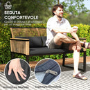 Set  4 Pezzi da Esterno Divano 2 Poltrone e Tavolino Top in Vetro in Rattan PE Nero  