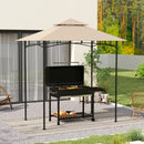 Copertura per Gazebo da Giardino 244x152 cm a 2 Livelli in Poliestere 160gsm Beige    