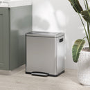 Pattumiera a Pedale 2 Sezioni 15L 40x34,8x47,5 cm in Acciaio Inox e PP  