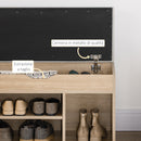 Scarpiera Salvaspazio Imbottita con Spazio a Scomparsa 80x30x45 cm in Legno e Pelle PU Colore Legno  