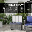 Baule da Giardino 76x45x48 cm in Rattan PE Grigio