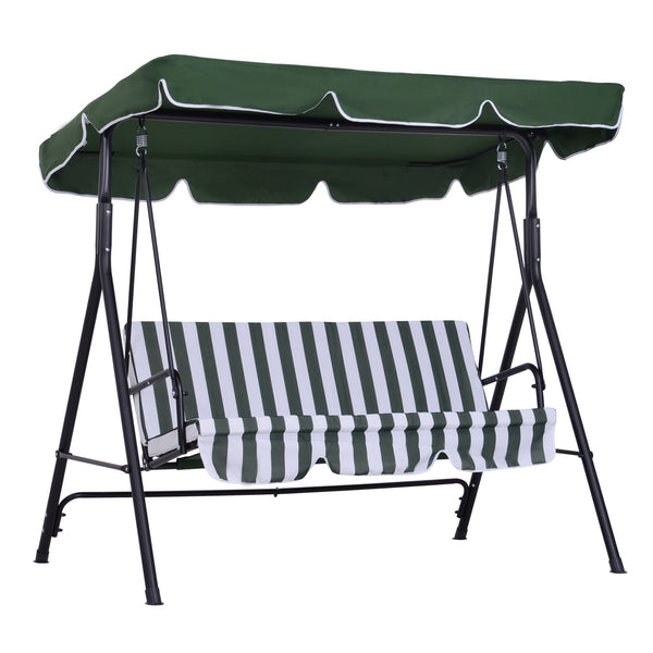 Dondolo da Giardino a 3 Posti 172x110x153 cm con Tettuccio Inclinabile e Cuscini Verde online