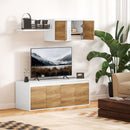 Parete Attrezzata Mobile TV fino a 50"" e Pensile 120x41x43,3 cm Bianco e color Legno  