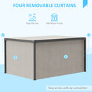 Pergola da Giardino 3x3m con Tende in Alluminio e Acciaio Beige