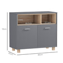 Mobile Bagno con Armadietto e Vani Aperti 80x35x70 cm Grigio   
