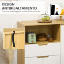 Mobile per Microonde 90x40x98,5 cm in Truciolato Bianco e Legno