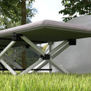 Brandina per Campeggio con Poggiatesta e Tasca 200x65x42 cm in Acciaio e tessuto Oxford Grigio