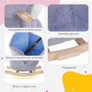 Cavallo a Dondolo per Bambini in Legno e Peluche Pinguino Grigio  