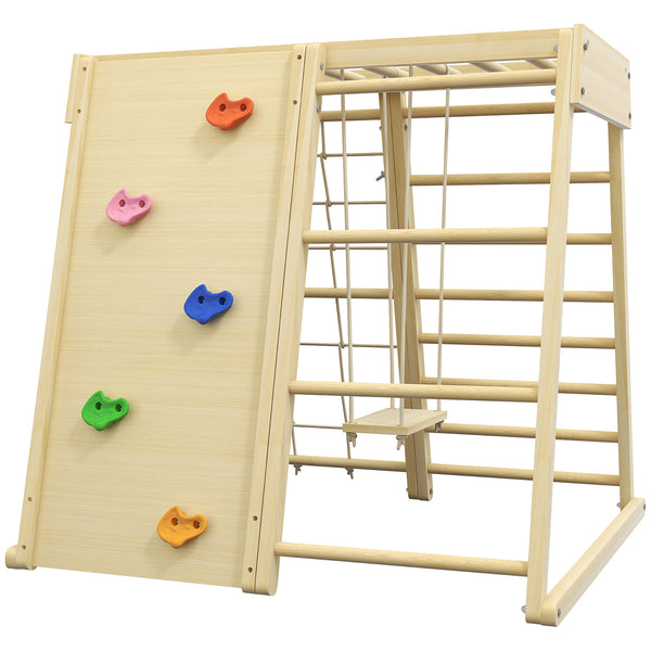 Palestrina per Bambini 3-5 Anni 120x105x120 cm con Parete da Arrampicata 3 Scale e Altalena sconto