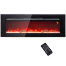 Camino Elettrico da Parete 1800W con Telecomando e Display LCD 127x15,8x45 cm Nero 