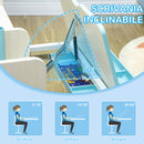 Banco Studio Scuola per Bambini 80x52x88-109 cm in MDF e Acciaio Azzurro