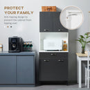 Credenza 70x42x177 cm in Legno truciolare Grigio e Bianco