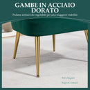 Poltrona a Conchiglia Stile Art Deco 63x65x84 cm in Velluto Verde  