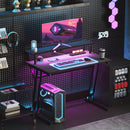 Scrivania Gaming con Luci LED e Supporto per Monitor 100x60x88.5 cm Nero   