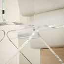 Tavolino da Soggiorno Basso Design Geometrico a 2 Livelli 40x30x45 cm in Acrilico Trasparente 