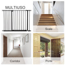 Cancelletto per Cani Estensibile con Viti e Ampia Apertura 76-107x76 cm in Metallo e Plastica Nero