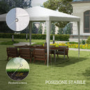 Gazebo da Giardino 293x293 cm Pieghevole e Portatile con Copertura Anti UV Bianco  