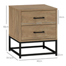 Set 2 Comodini Stile Industriale 40x39,5x48 cm in Legno e Acciaio   