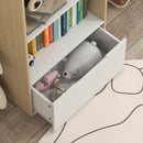 Libreria per Bambini 3 Ripiani e Cassetto e Dispositivo Antiribaltamento 50x30x119,5 cm Verde 