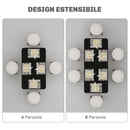 Tavolo Allungabile 4-6 Posti 120-160x70x75 cm Piano in MDF con Protezione Angoli Nero   