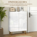 Scarpiera Moderna per 15-20 Paia di Scarpe 72x31,5x95 cm con Chiusura Ammortizzata Bianco   