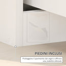 Comodino con Cassetti 40x40x48 cm in Legno Bianco Lucido  