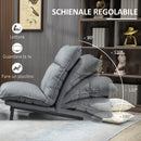 Poltrona Relax Reclinabile con Pouf Poggiapiedi 74x100x94 cm in Tessuto Grigio Chiaro