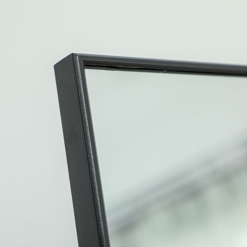 Specchio da Terra e Parete 50x2x161,5 cm in Metallo e Lega di Alluminio  Nero  